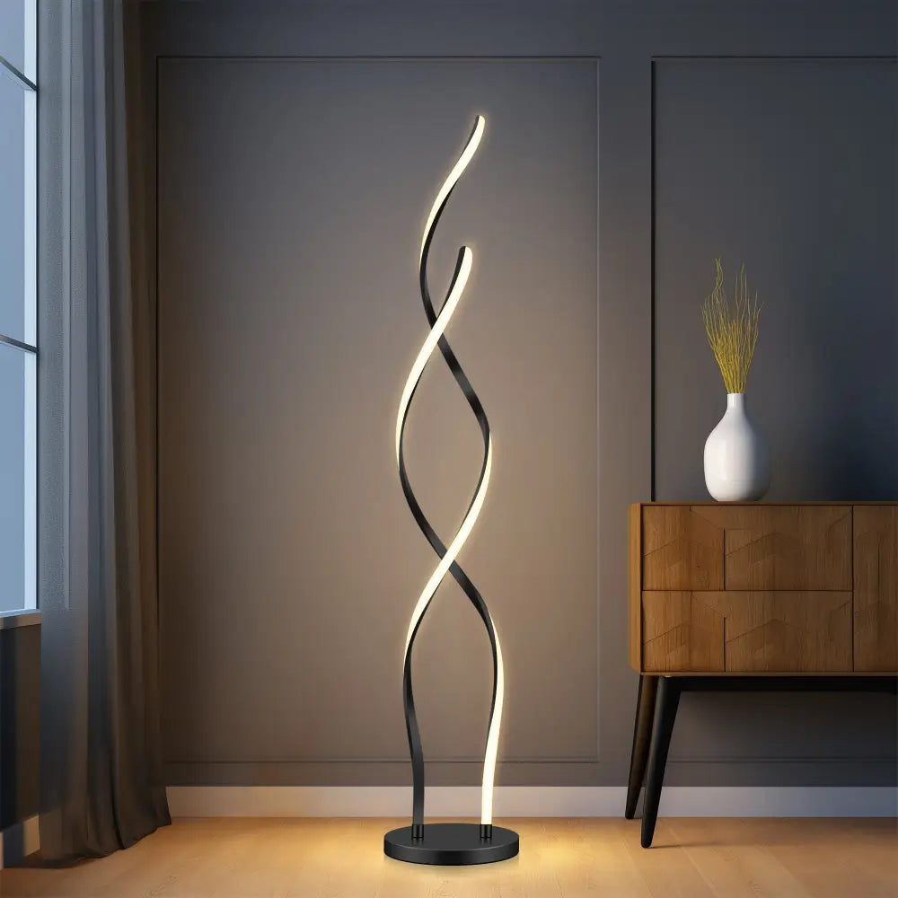 Spiral LED floor lamp 20W warm white light 3000K by Lexi Lighting