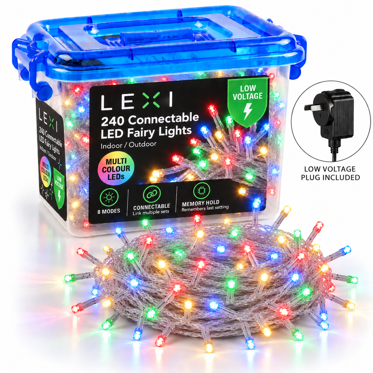 Lexi Lighting 21M 240 LED Colour Changing Connectable Fairy Lights – Multicolour