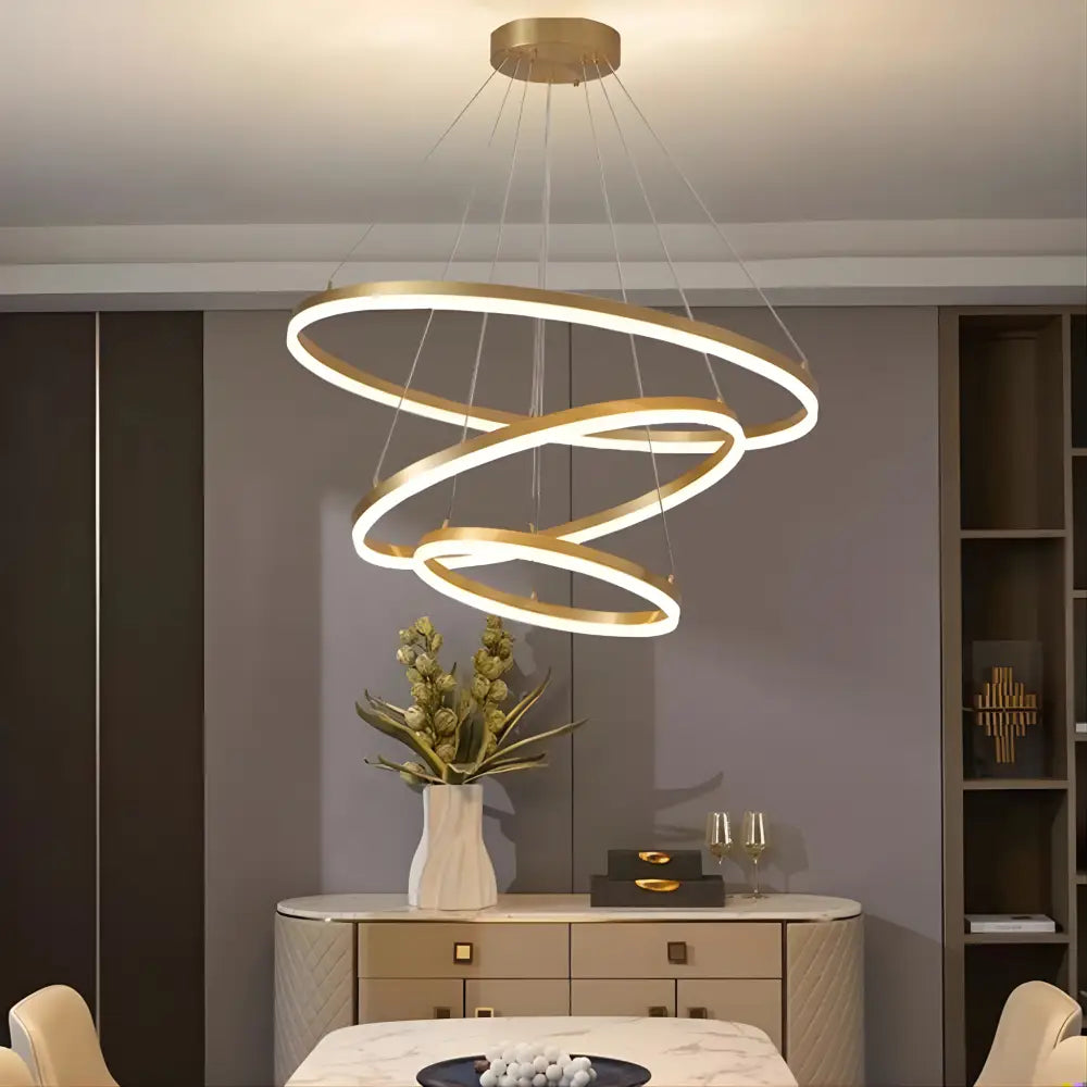 Orbit Trinity 60cm Gold 3 Ring Tricolour LED Pendant Light