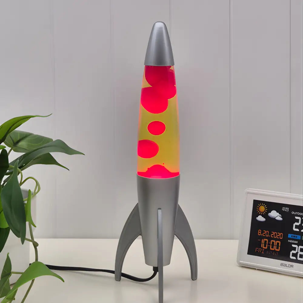 Red Yellow Rocket Motion Lava Lamp - 37cm Tall