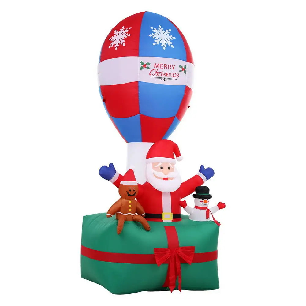 2.8M Christmas Inflatable Santa in Ballon LED Decorations Illuminated