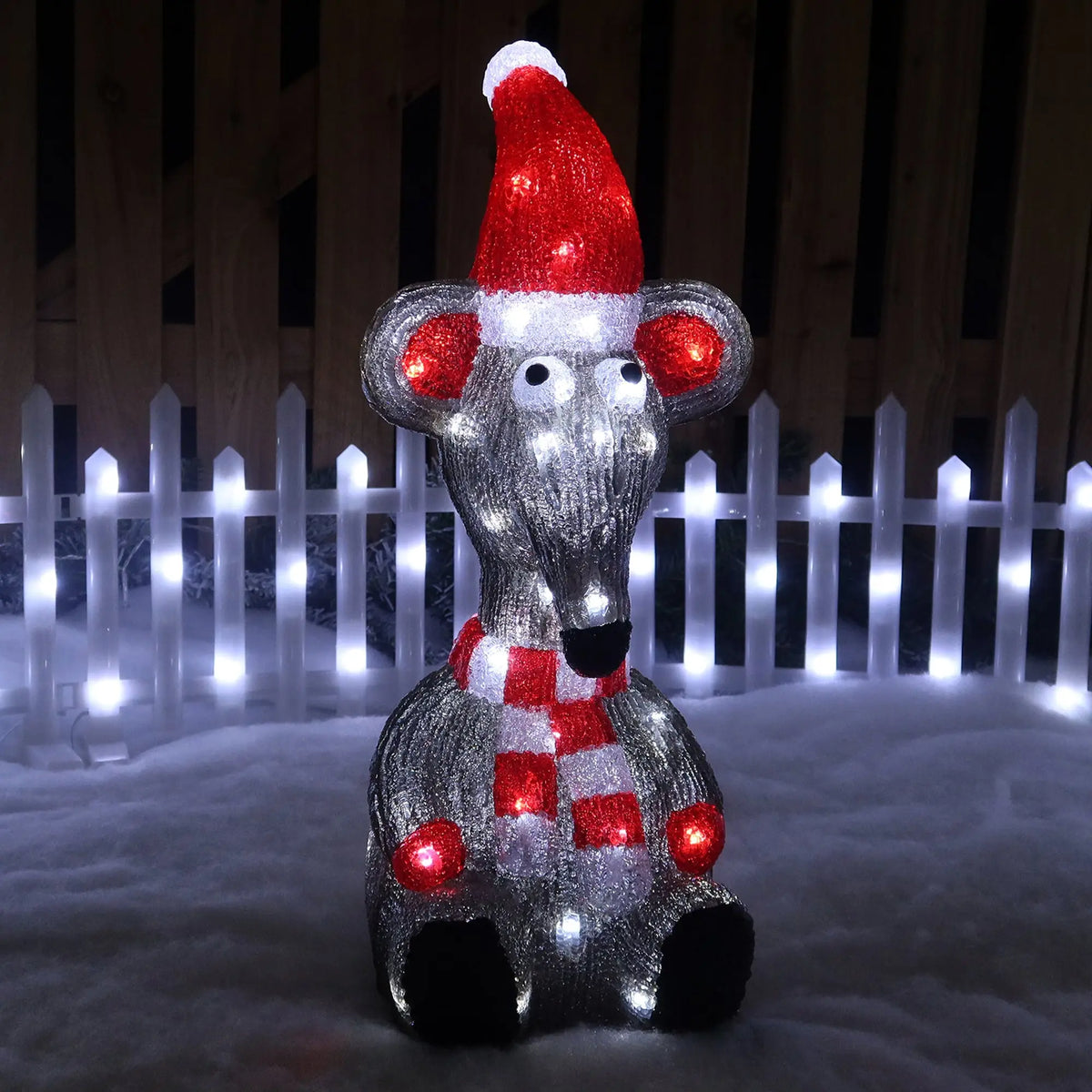 Acrylic Christmas Rat Decoration - Indoor & Outdoor