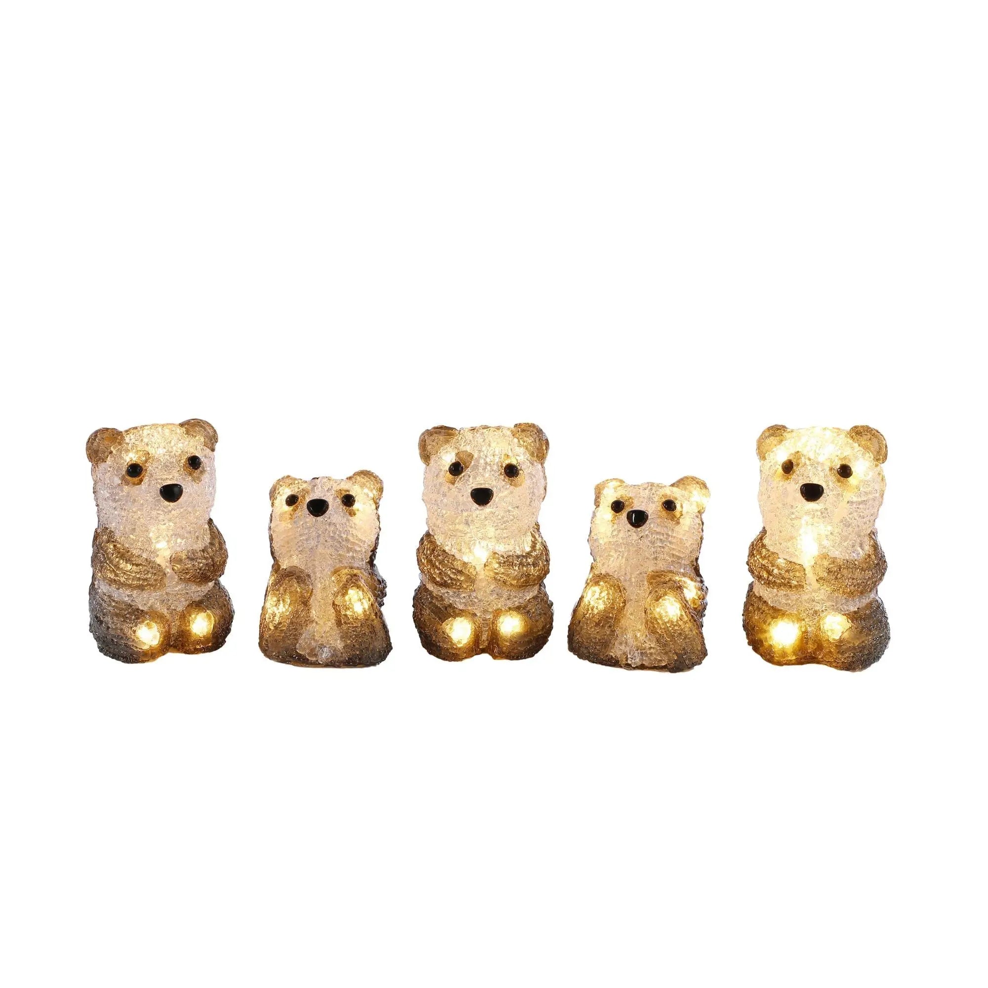 Lexi lighting mini panda set of 5 acrylic LED Christmas lights