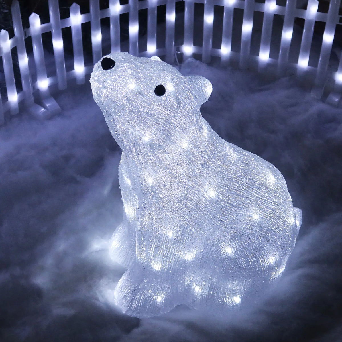 Acrylic Polar Bear Figurine - Light & Timer