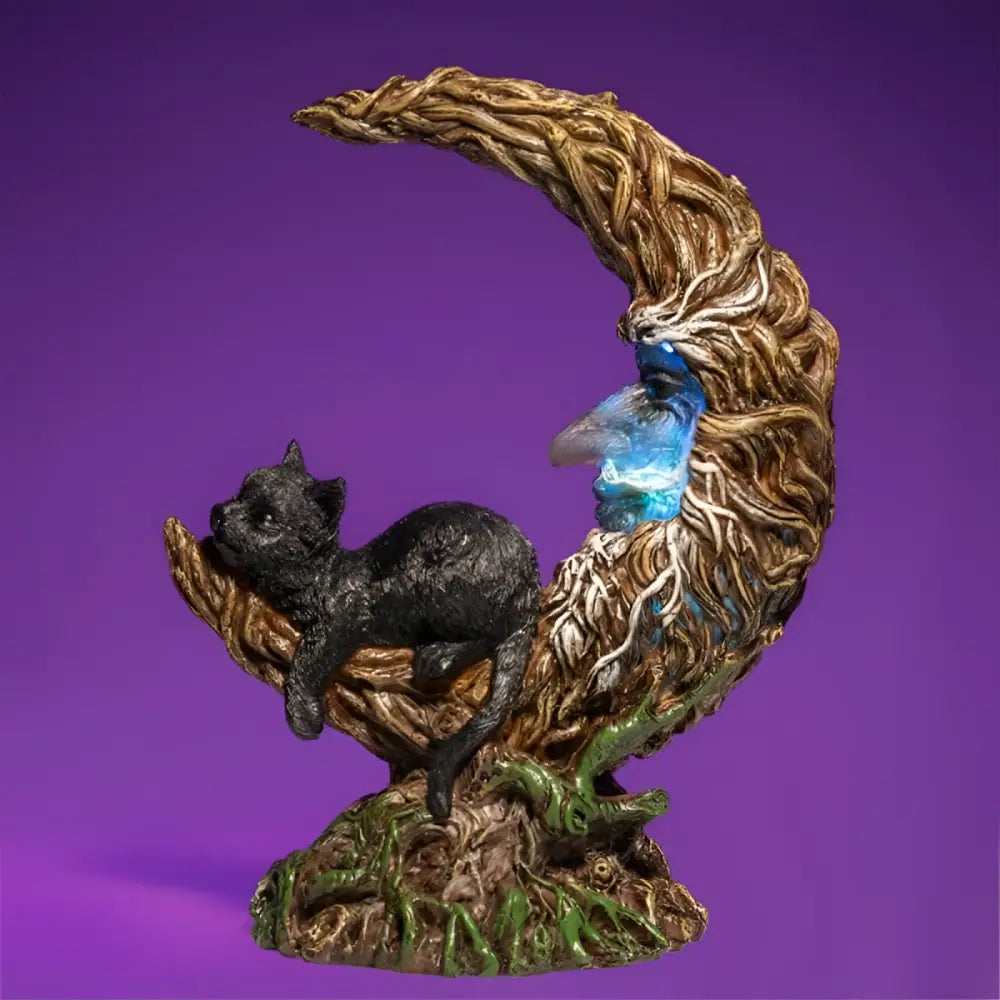 MDI Home & Garden > Lighting Black Cat Crescent Moon Tree LED Light V210-2670797