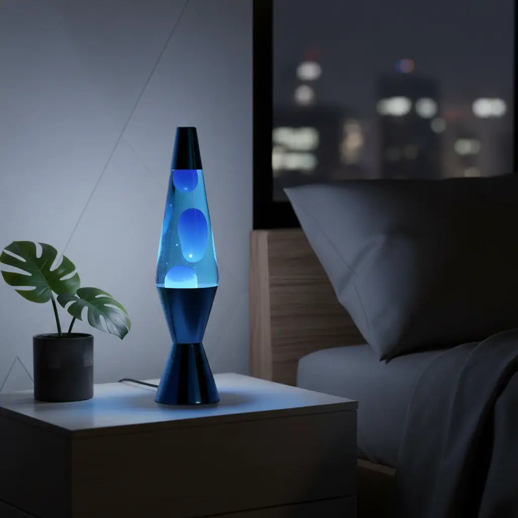 Blue Metallic Diamond Motion Lava Lamp
