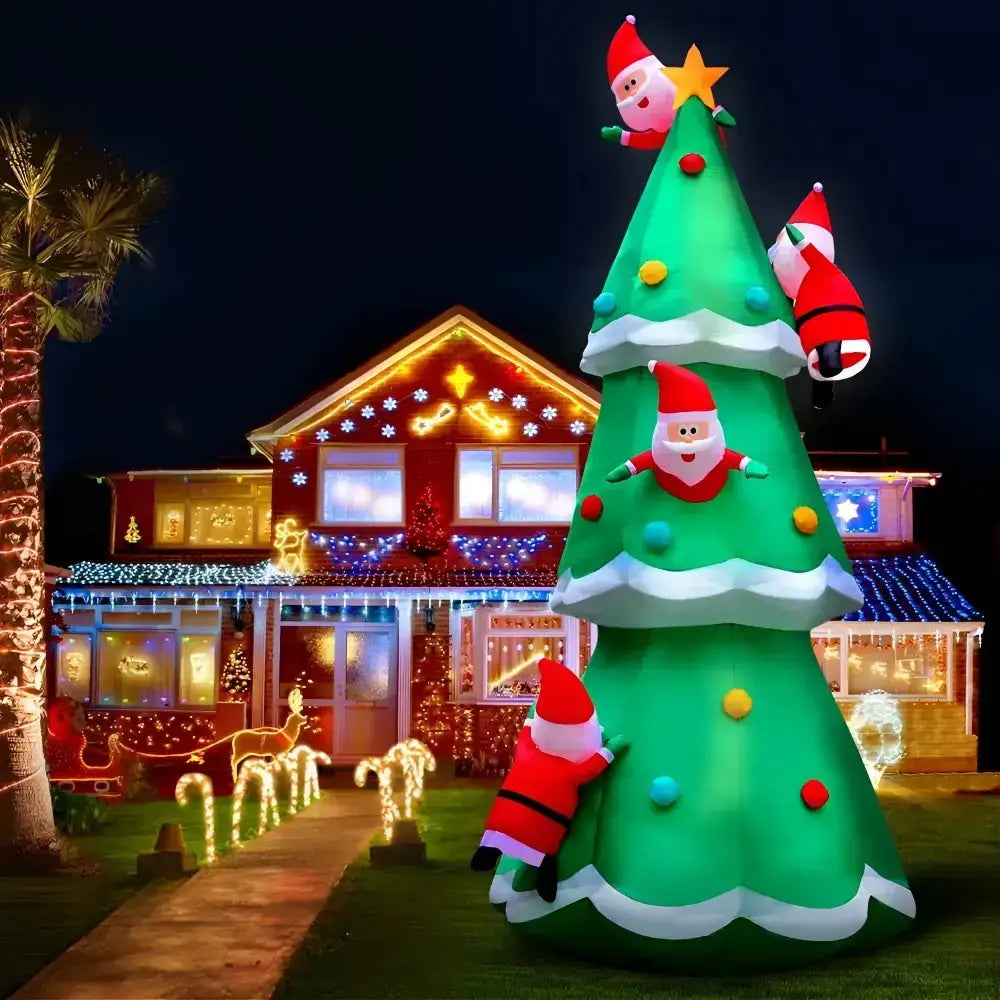 Buy 5m Christmas Inflatable Santa Tree Decorations