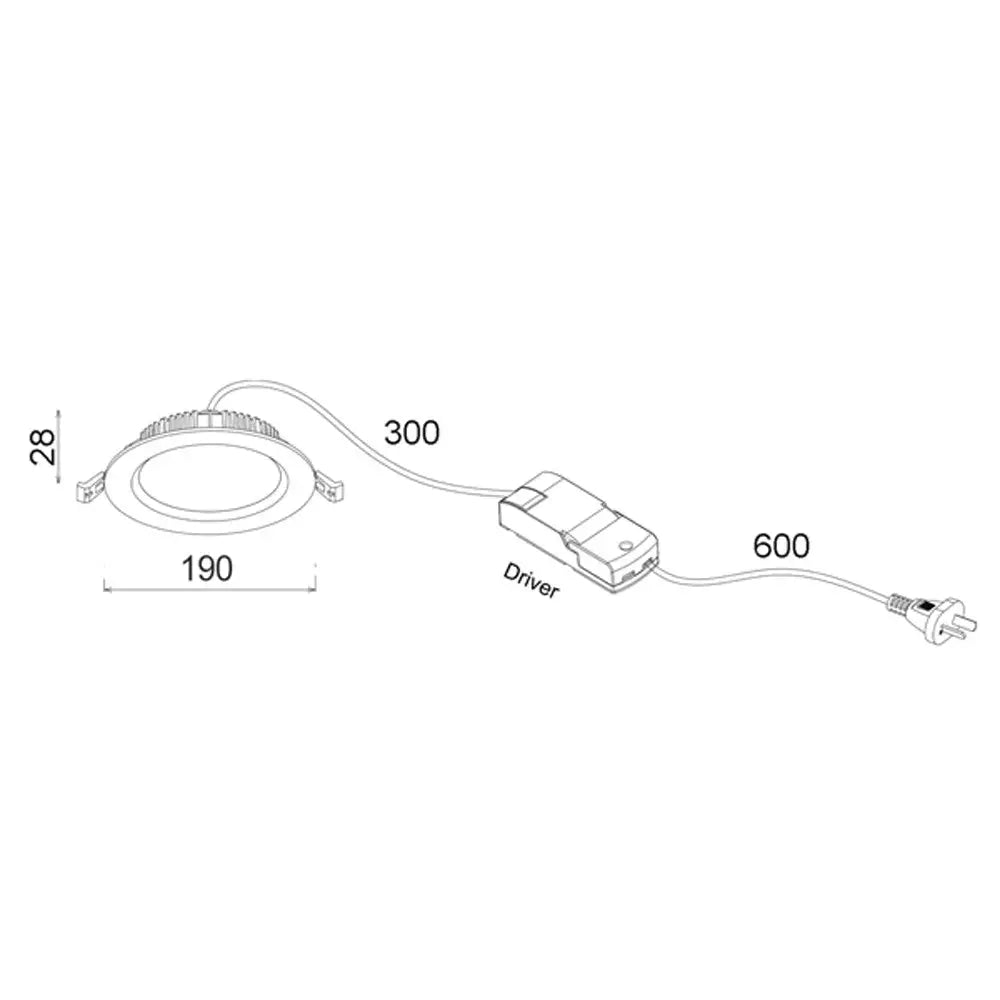 155-170mm Cosmo LED Downlight 20w White CCT COSMOTRI04 CLA Lighting