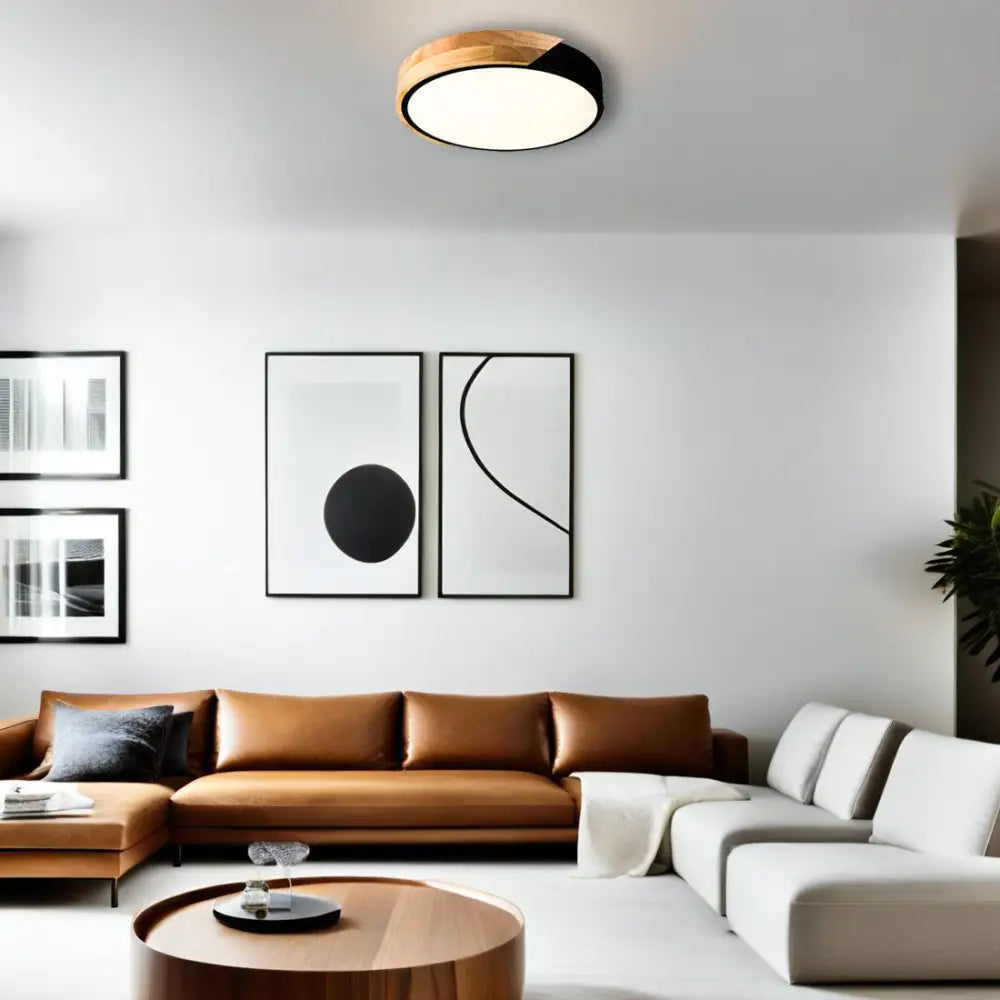 Nora Modern Timber LED Oyster Light Tri Colour - Black or White PL0294