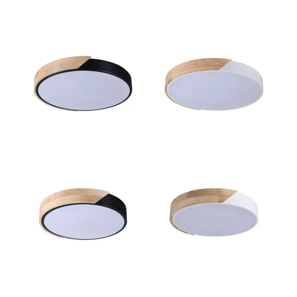 Celestia Modern Timber LED Oyster Light Tri Colour - Black or White