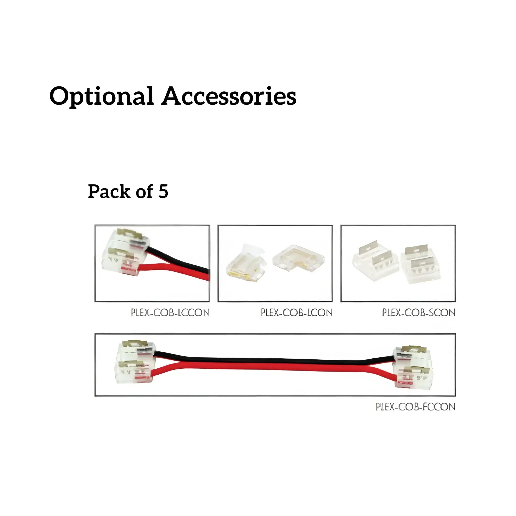 Cob Pro Accessories 5 Pack Cob Led Strip Connector