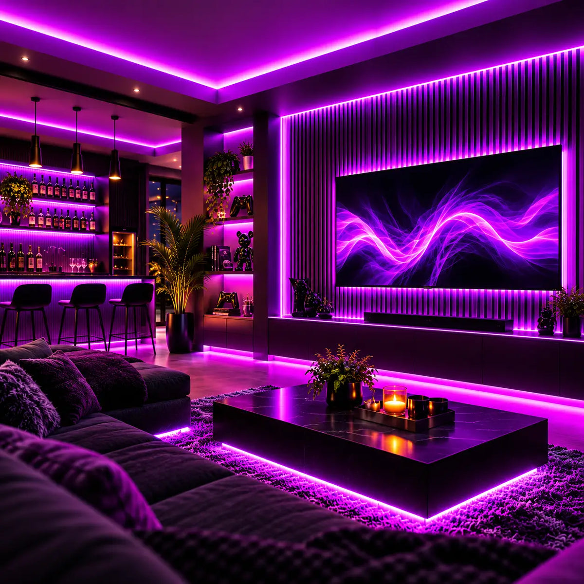 COBRA MINI Purple Haze – 5mm Dotless Violet COB LED Strip Light Kit