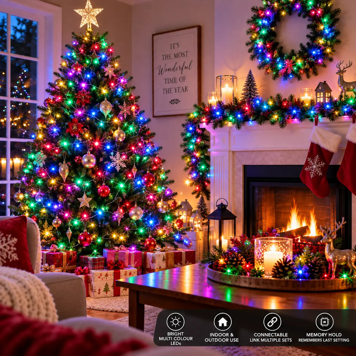 Lexi Lighting 60M 520 LED Multi Colour Connectable Fairy Lights