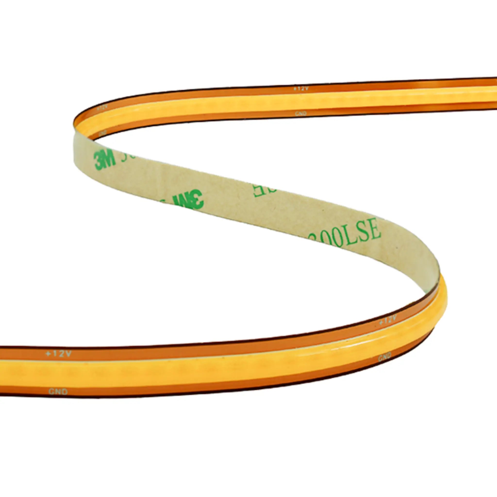 Close-up of 400 LEDs per metre cut anywhere COB LED strip 3000K