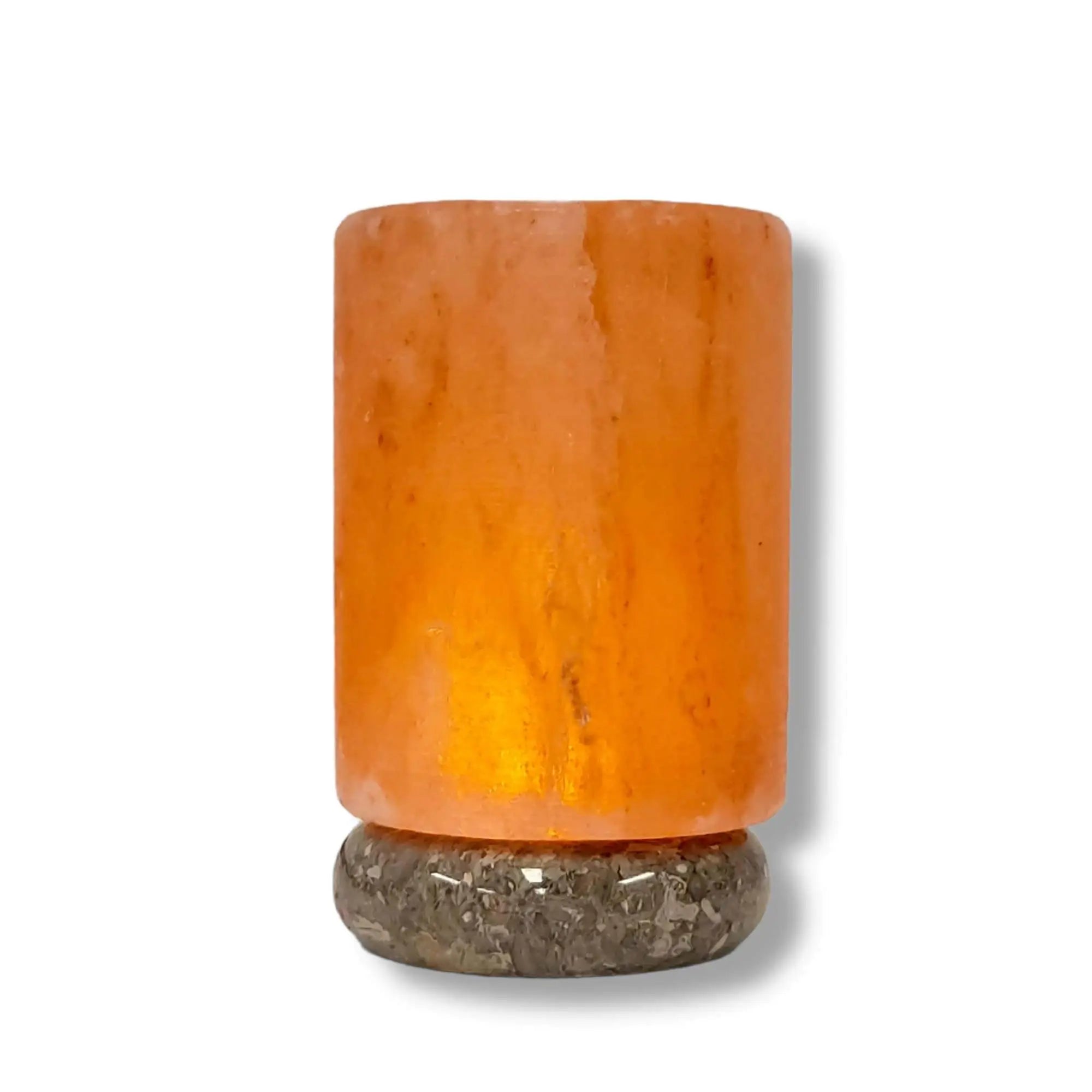 Cylinder Shape Usb Himalayan Salt Lamp on Marble Base
