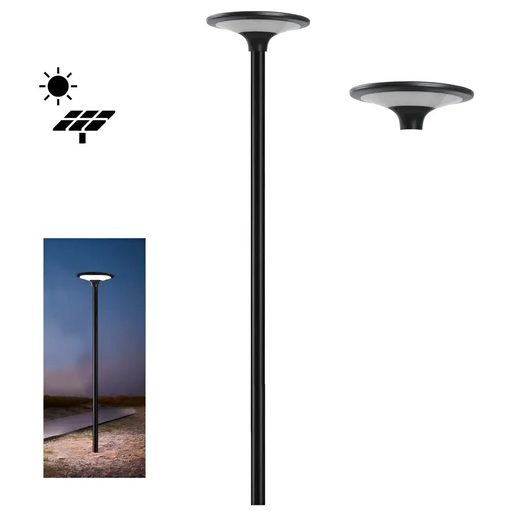 Domus SUNSOLAR-1-KIT - Solar Powered 20W LED 2-CCT Dual Colour High Output Post Top Garden Area Light And 2M Post IP65