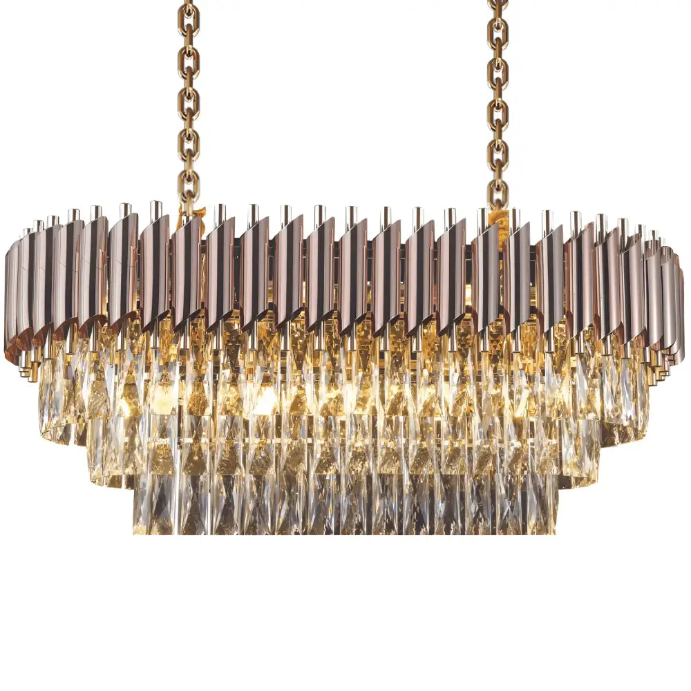 Lighting Creations Chandeliers WINDSOR Premium Crystal Chandelier with Rose Gold Edging WINDSOR