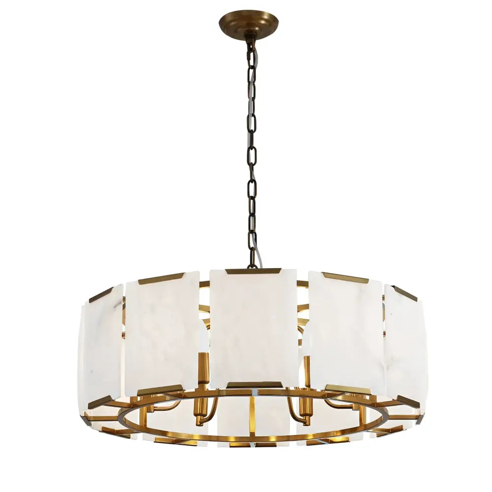 Green Earth Lighting Australia Home & Garden > Lighting Florence Antique Brass 6 Light Alabaster Pendant 20812