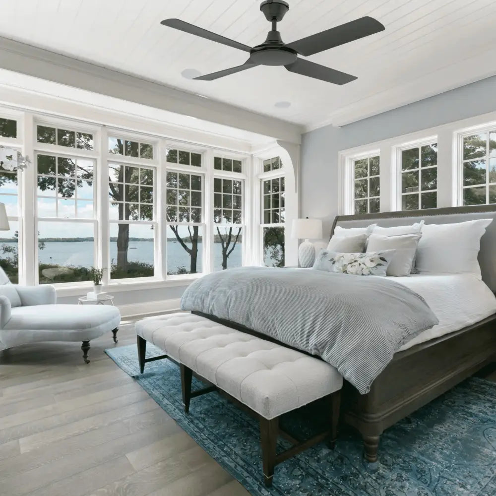 Green Earth Lighting Australia Ceiling Fan FRESCO IP66 52" Black DC Ceiling Fan with Remote 60080