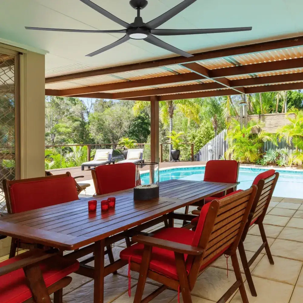 Green Earth Lighting Australia Ceiling Fan GLIDE 80" Black DC Ceiling Fan with Remote & CCT LED Light 60162