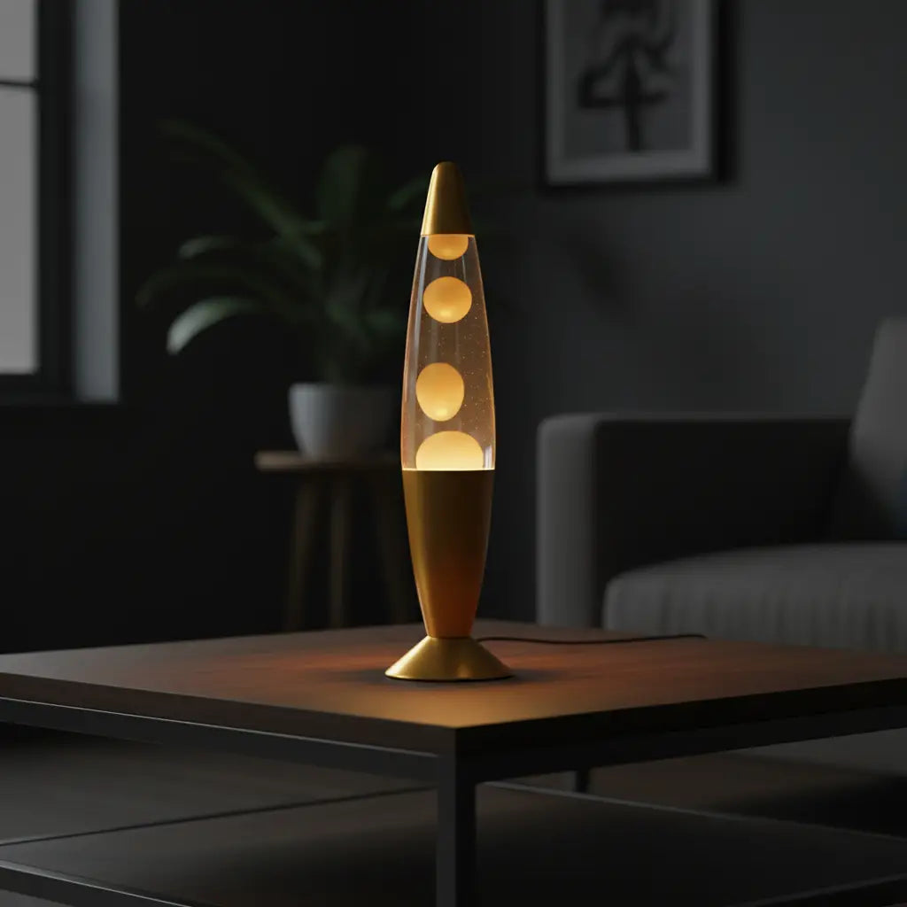 Metallic Gold Magma Motion Lava Lamp