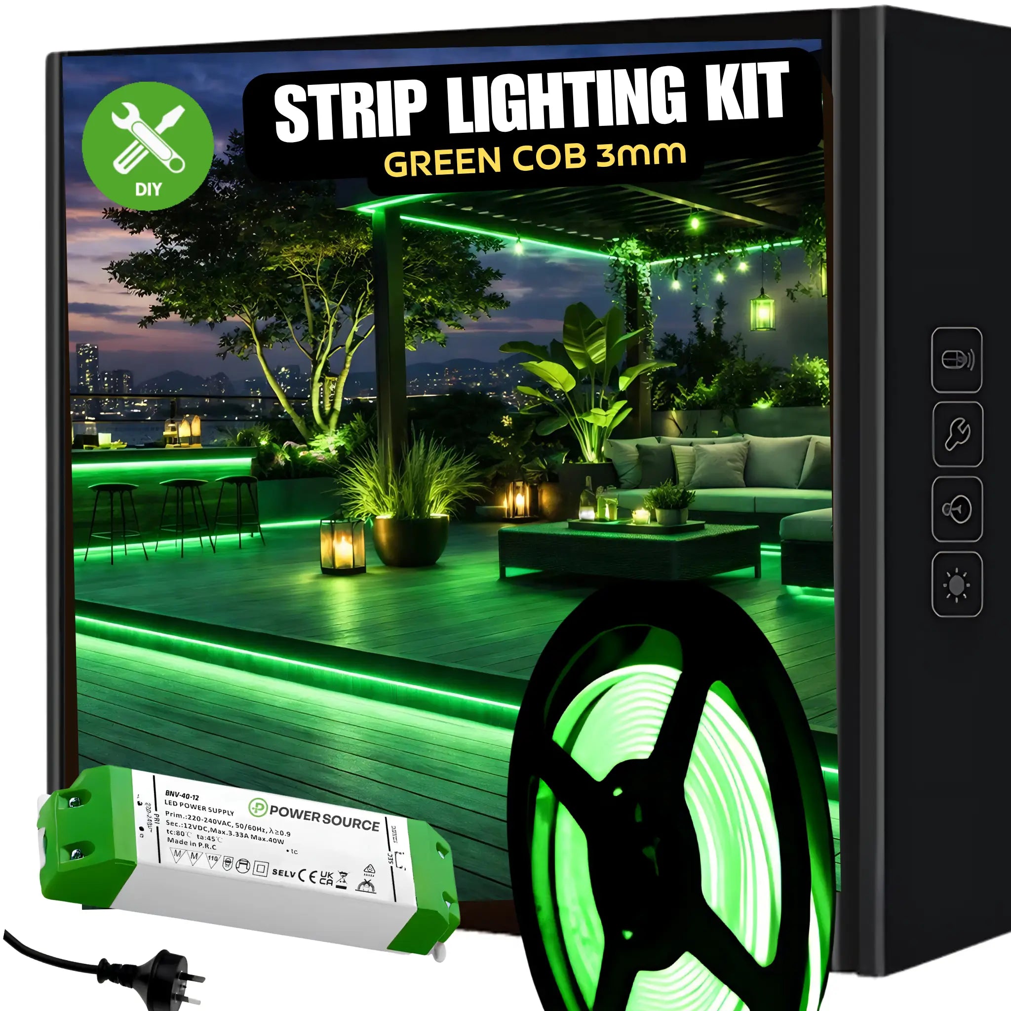 Green Colour Led Strip Lighting Kit Ultra Slim Ip20 5 Meters
