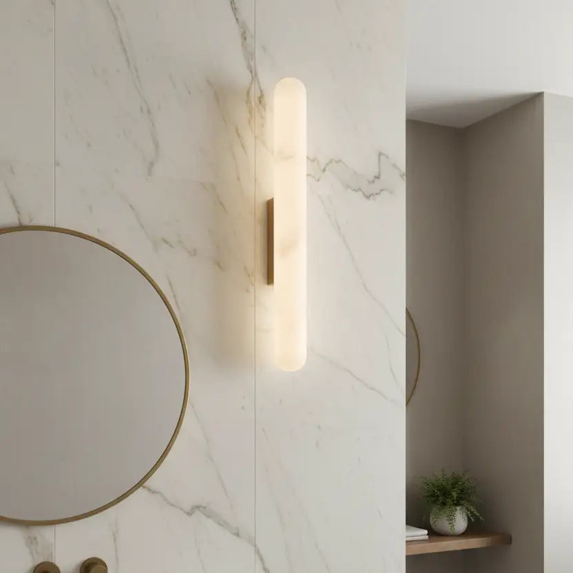 Mercer Brass Alabaster Spanish Marble Led Wall Light