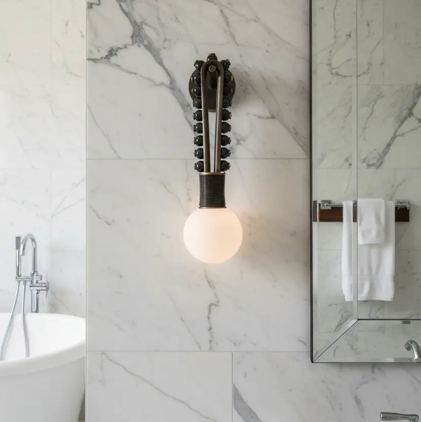 Hudson Bronze Alabaster Spanish Marble Led Wall Light