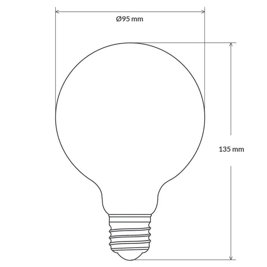 7.2W LED Dimmable G95 Filament Globe E27 Warm White | Clear