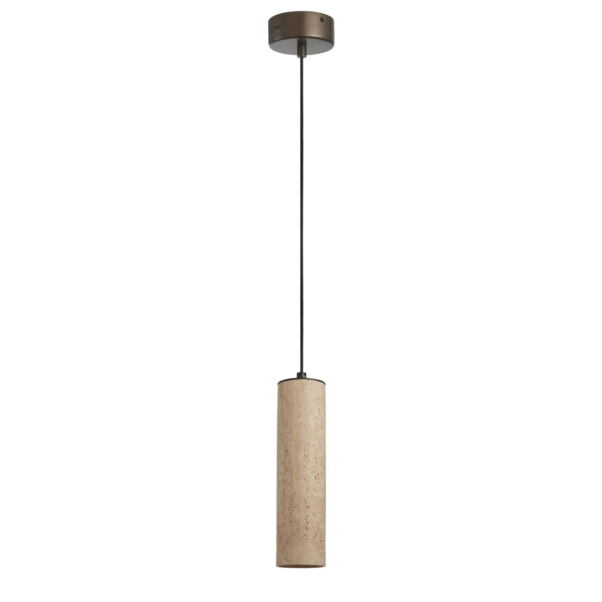 Monroe Antique Brass Travertine Pendant Light