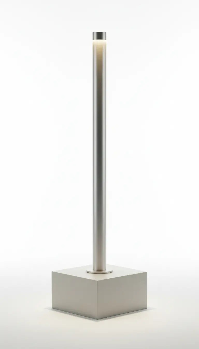 Linea brushed aluminium floor lamp