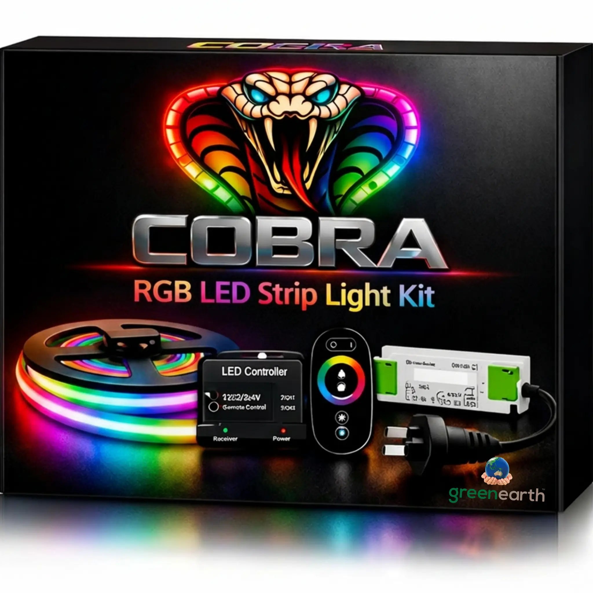 COB LED Strip Light Kit RGB 15W/m – Dotless 5 meter set (IP20 Indoor)