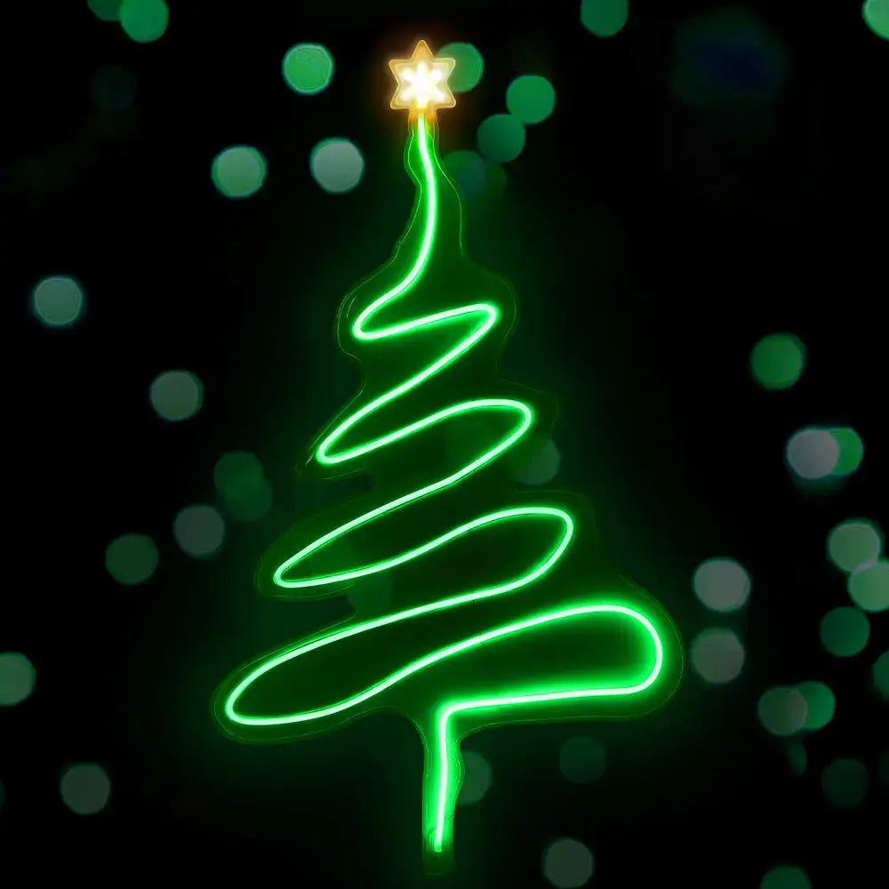 Green Led Christmas Tree Light - 114cm with Steel Frame