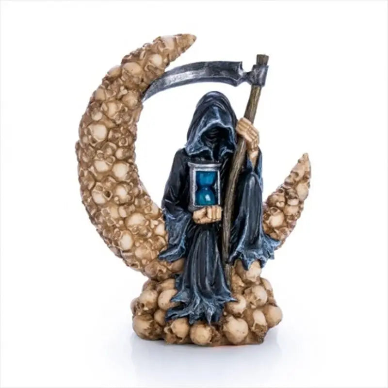 Grim Reaper Lantern Crescent Moon Led Poly Resin