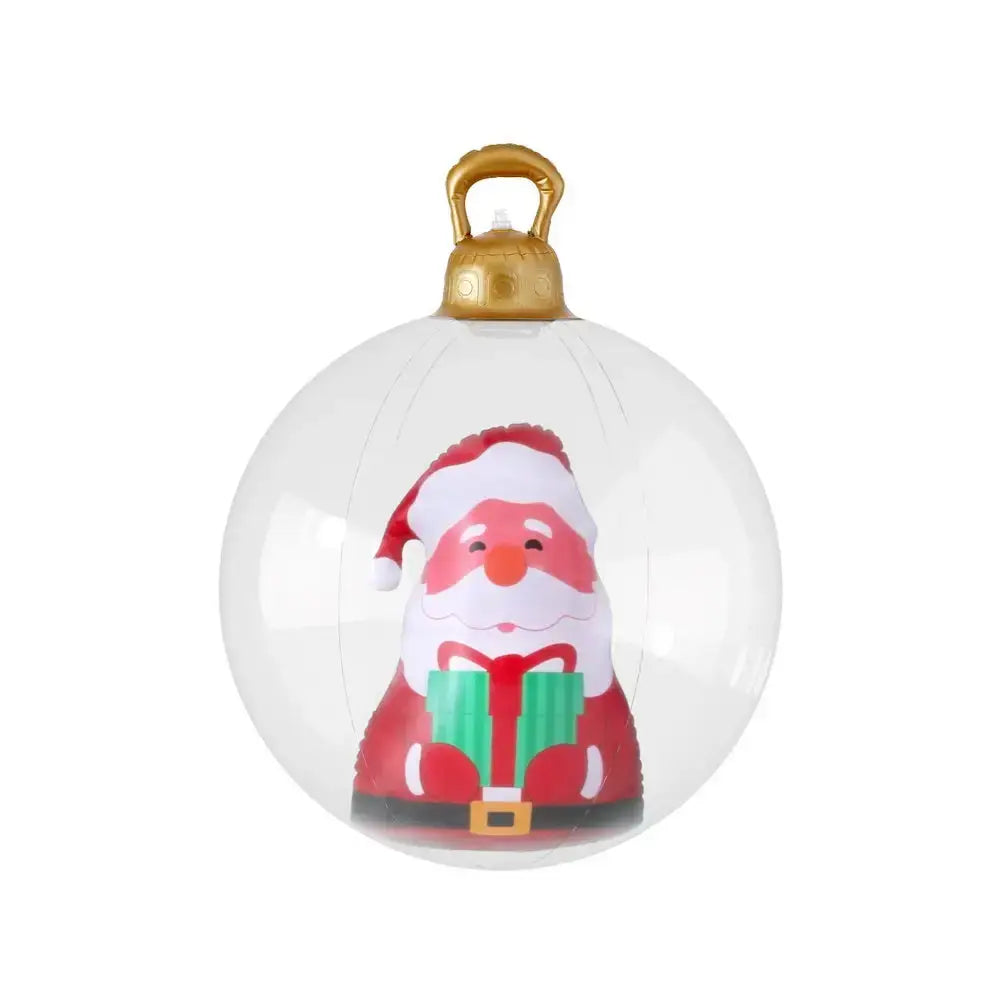 Inflatable Christmas Bauble Decor - 60cm Santa Decoration