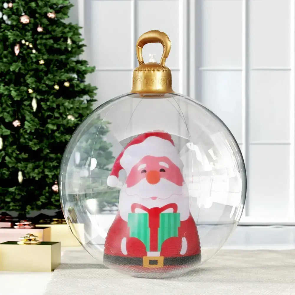 Inflatable Christmas Bauble Decor - 60cm Santa Decoration