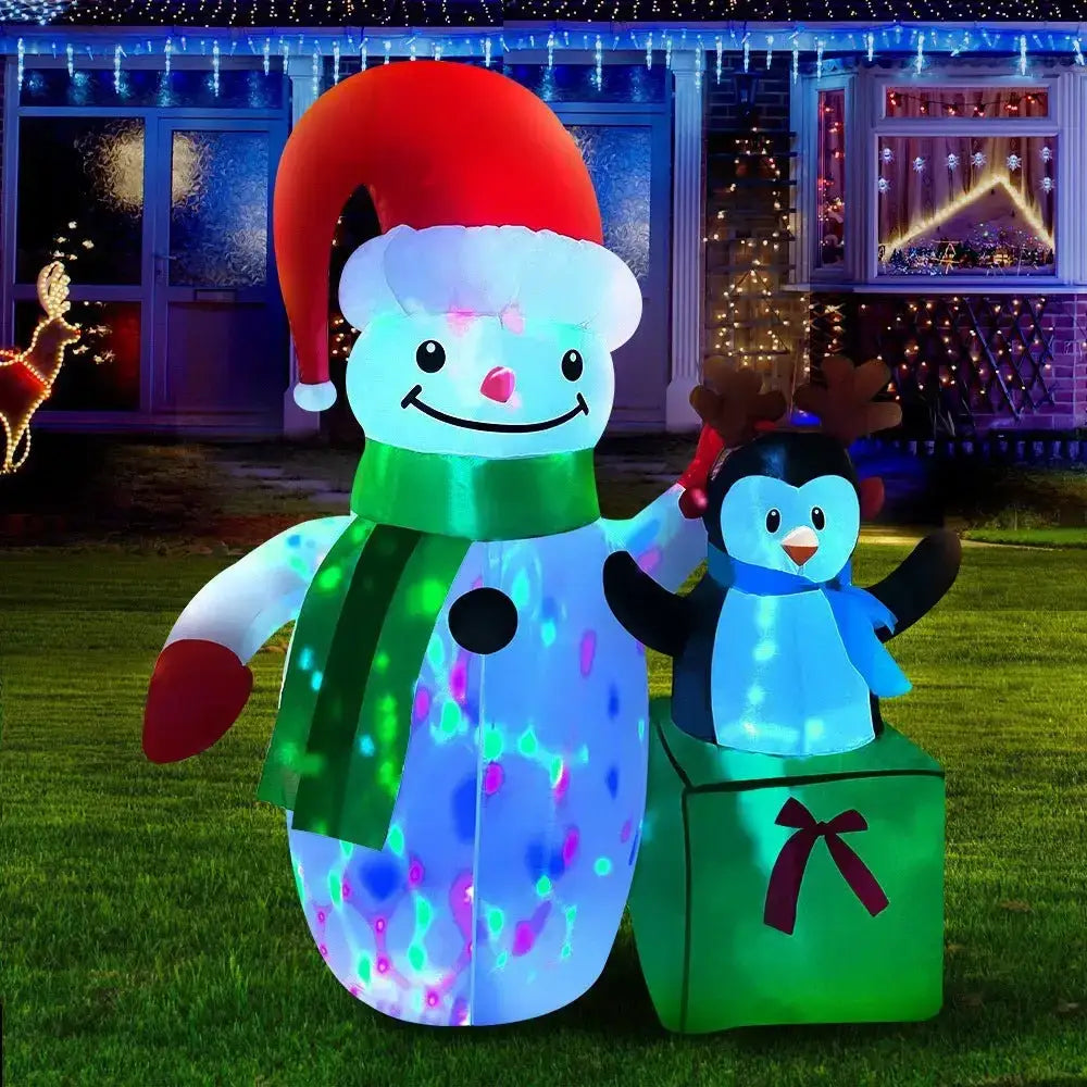 1.8M Inflatable Christmas Snowman LED Lights Outdoor Decorations
