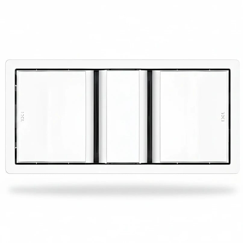 White triple light switch panel for ixl tastic luminate dual bathroom heater light fan 3-in-1 bathroom heater light fan white