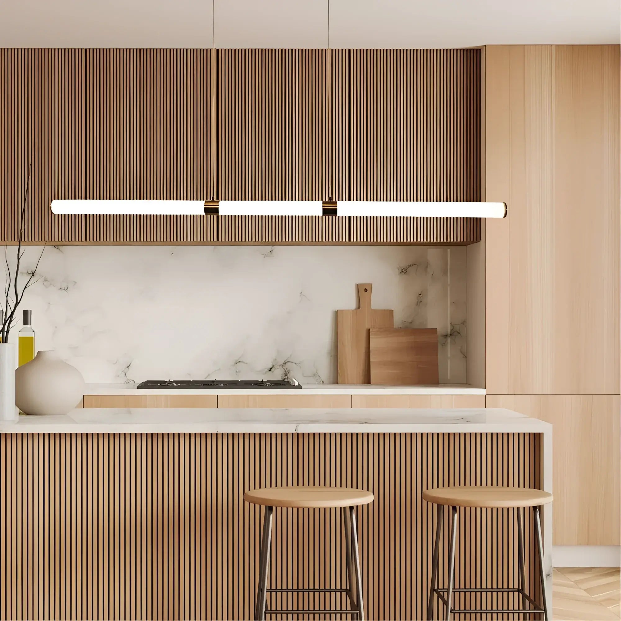 Oriel Kallita Brass Linear Led Pendant – Tri-colour Dimmable