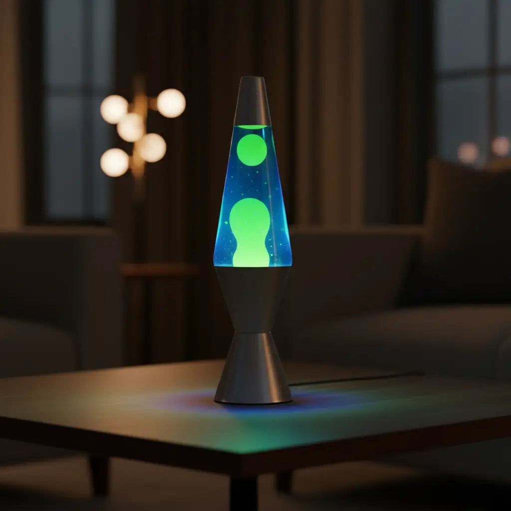 Silver Yellow Blue Diamond Motion Lava Lamp