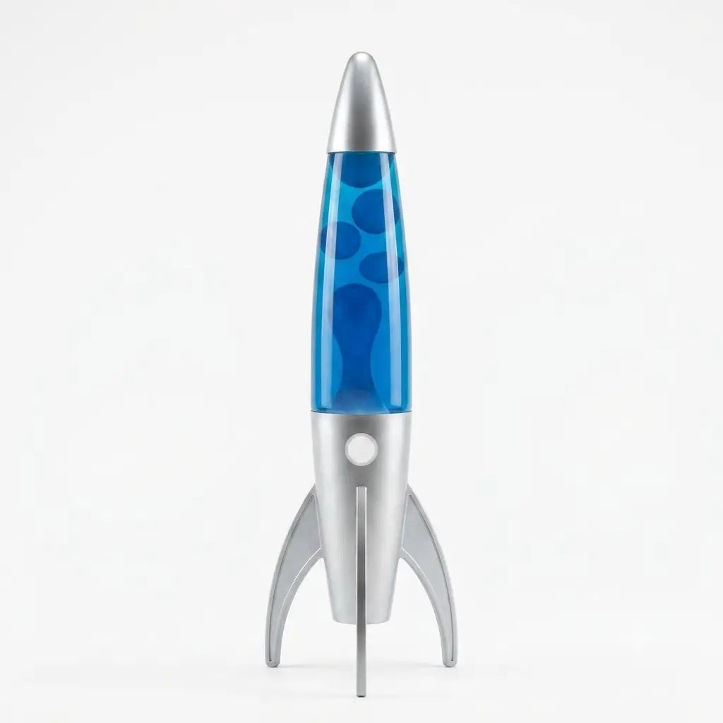 Lava Lamp Rocket Blue White | Retro Mood Lamp Australia