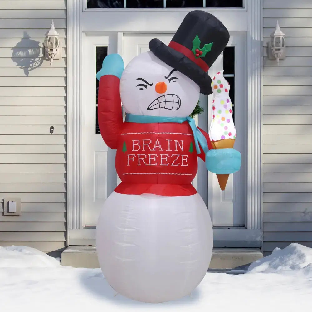Led Snowman Inflatable 1.8m - Brain Freeze Fun Decor
