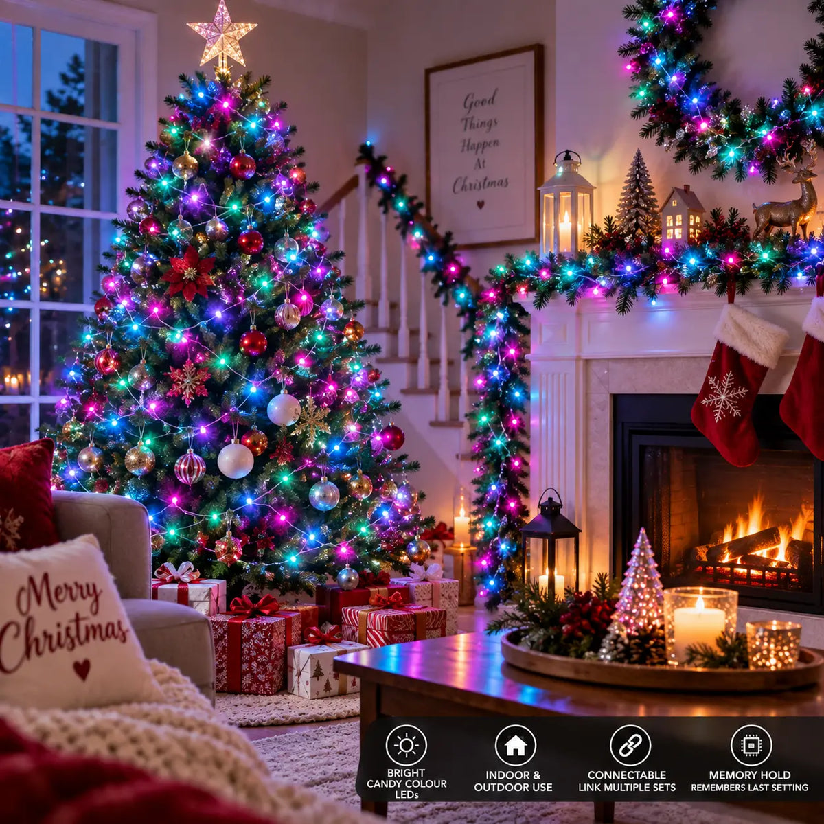 Lexi Lighting 60M 520 LED Candy Connectable Fairy Lights