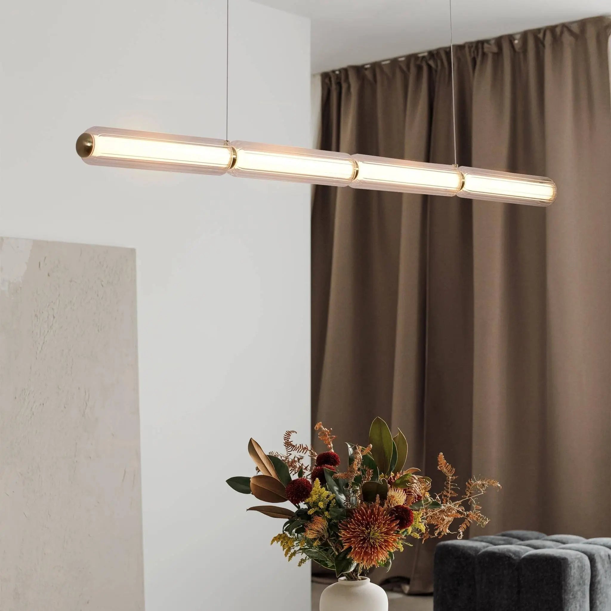 Elara Gold Led Linear Pendant Light Dimmable 3000k