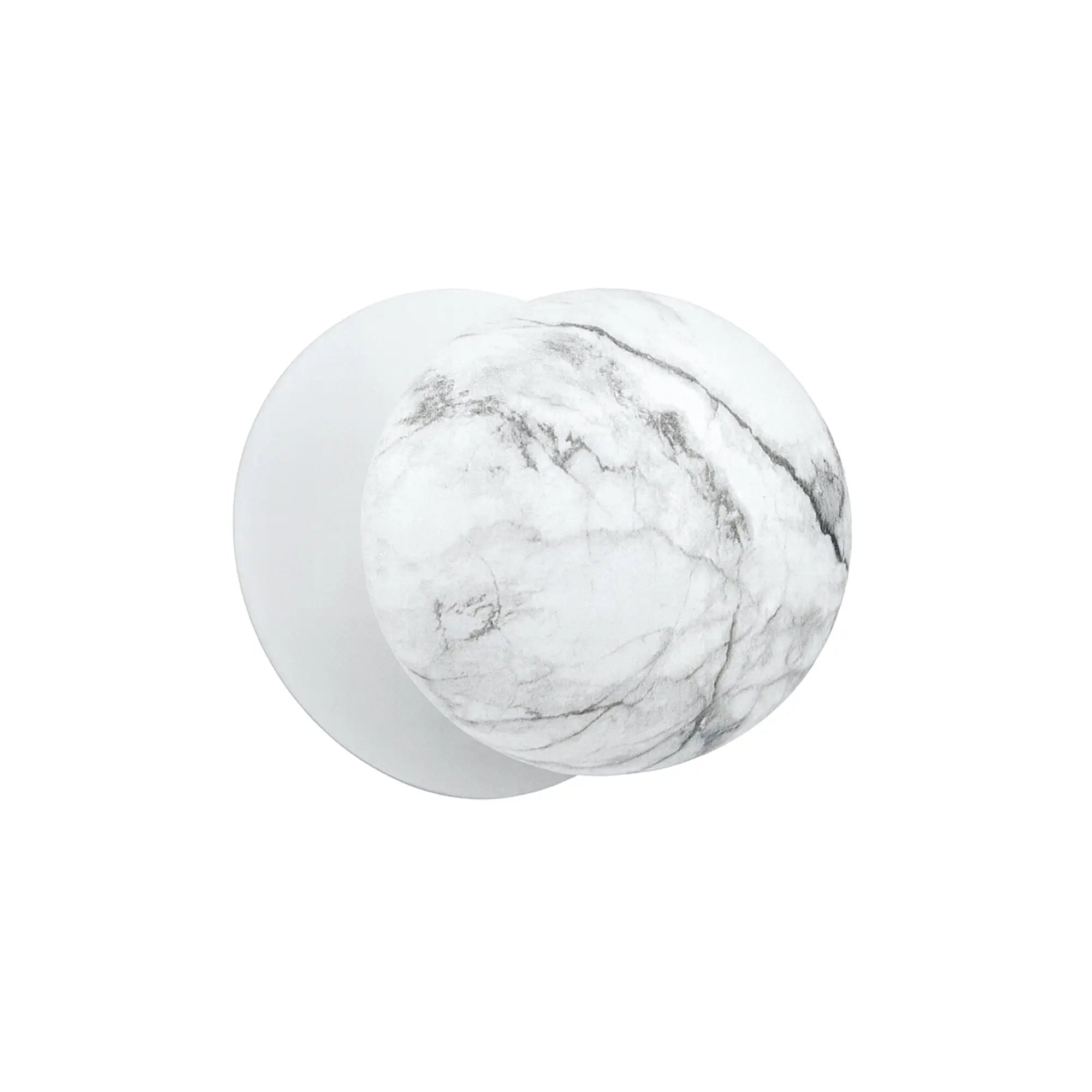 Odessa Marble Opal Glass LED Wall Light with White Base - White/Small