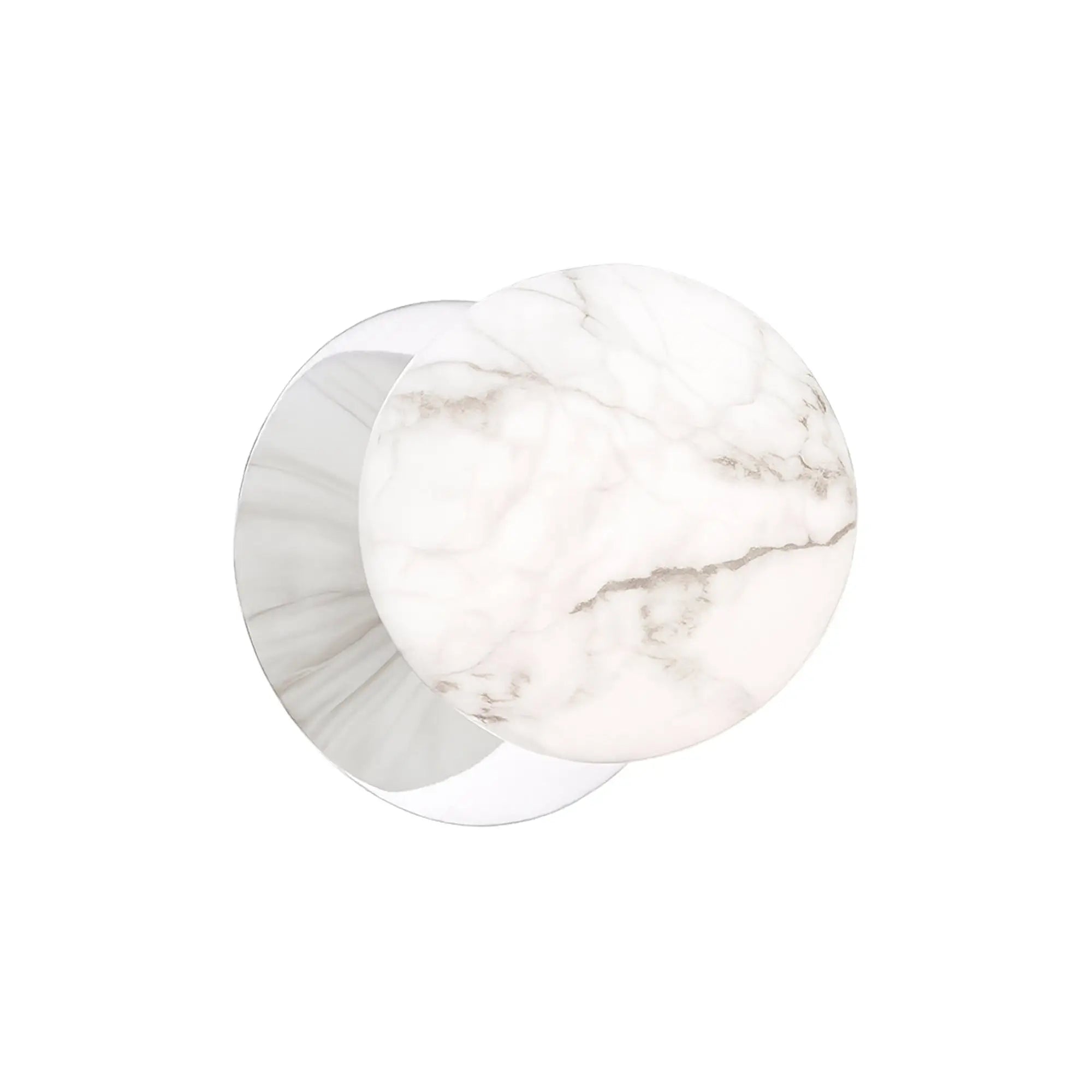 Odessa Marble Opal Glass LED Wall Light with Chrome Base - White/Small