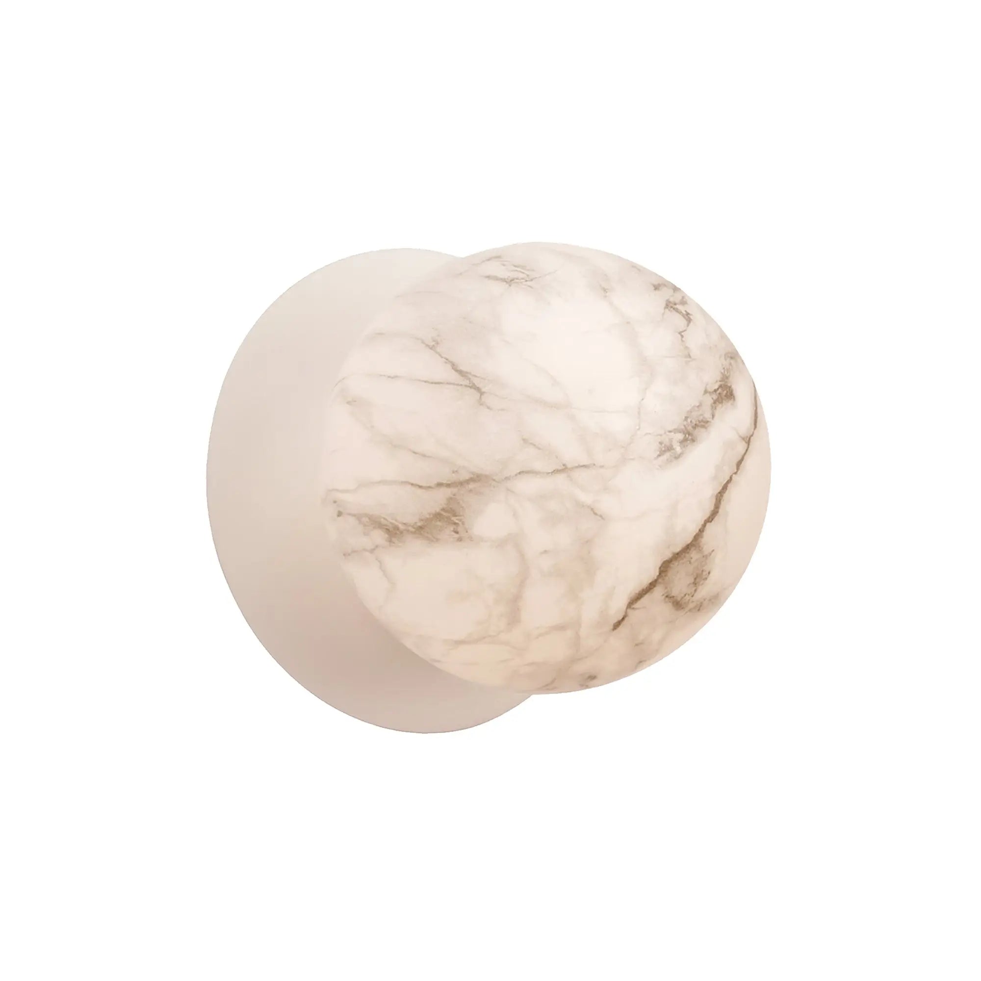 Odessa Marble Opal Glass LED Wall Light with White Base - Warm White/Small