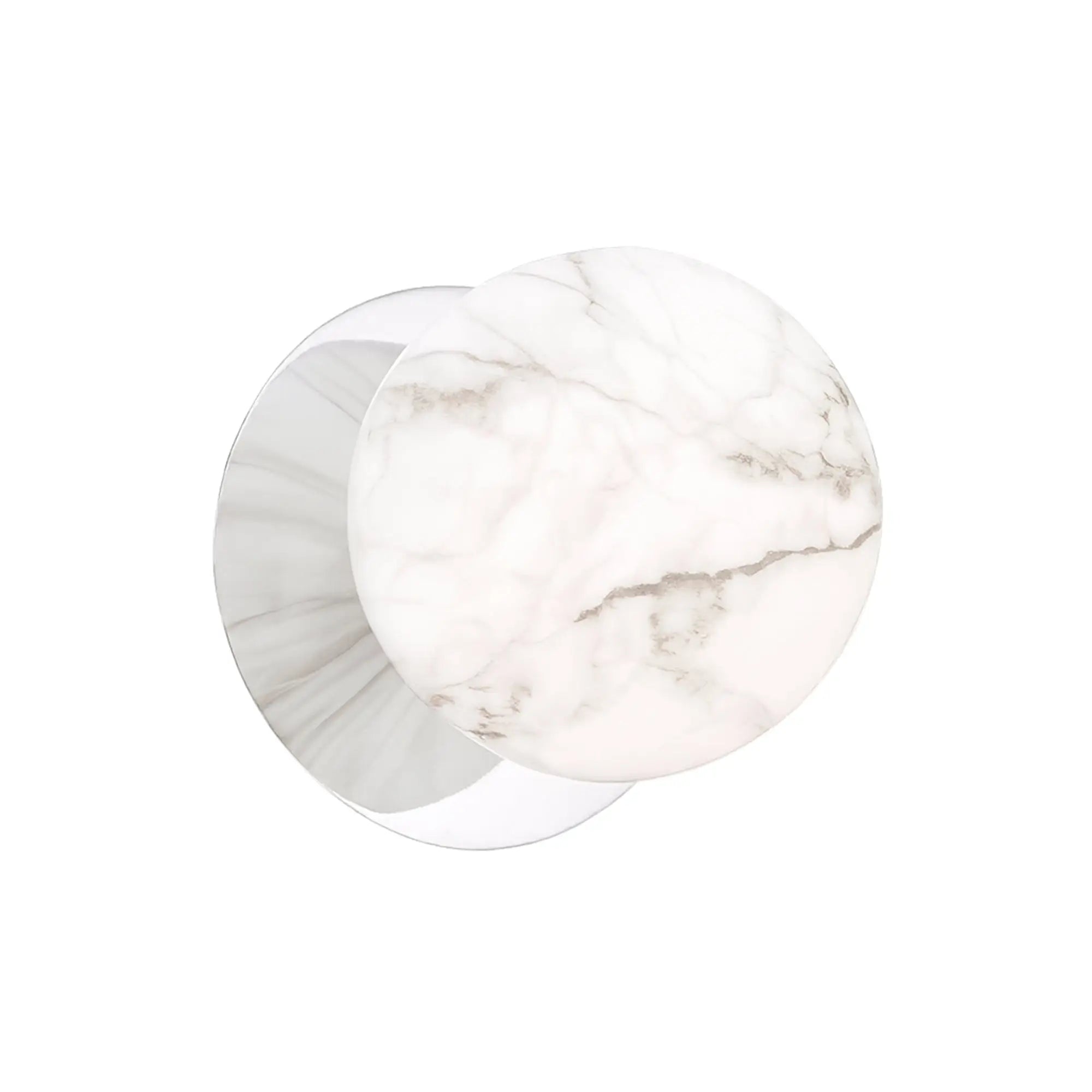 Odessa Marble Opal Glass LED Wall Light with Chrome Base - White/Large