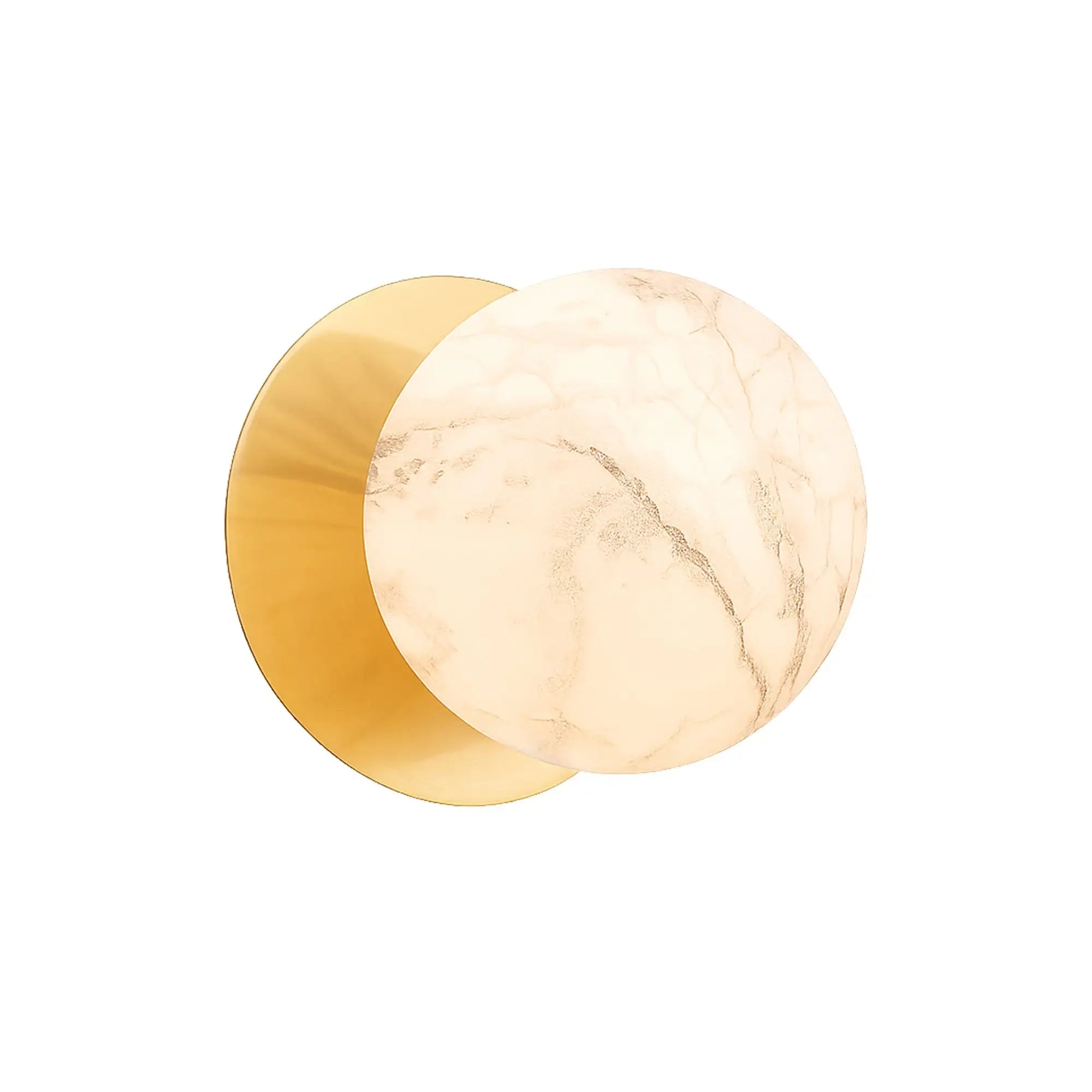 Odessa Marble Opal Glass LED Wall Light with Brass Base - Warm White/Small