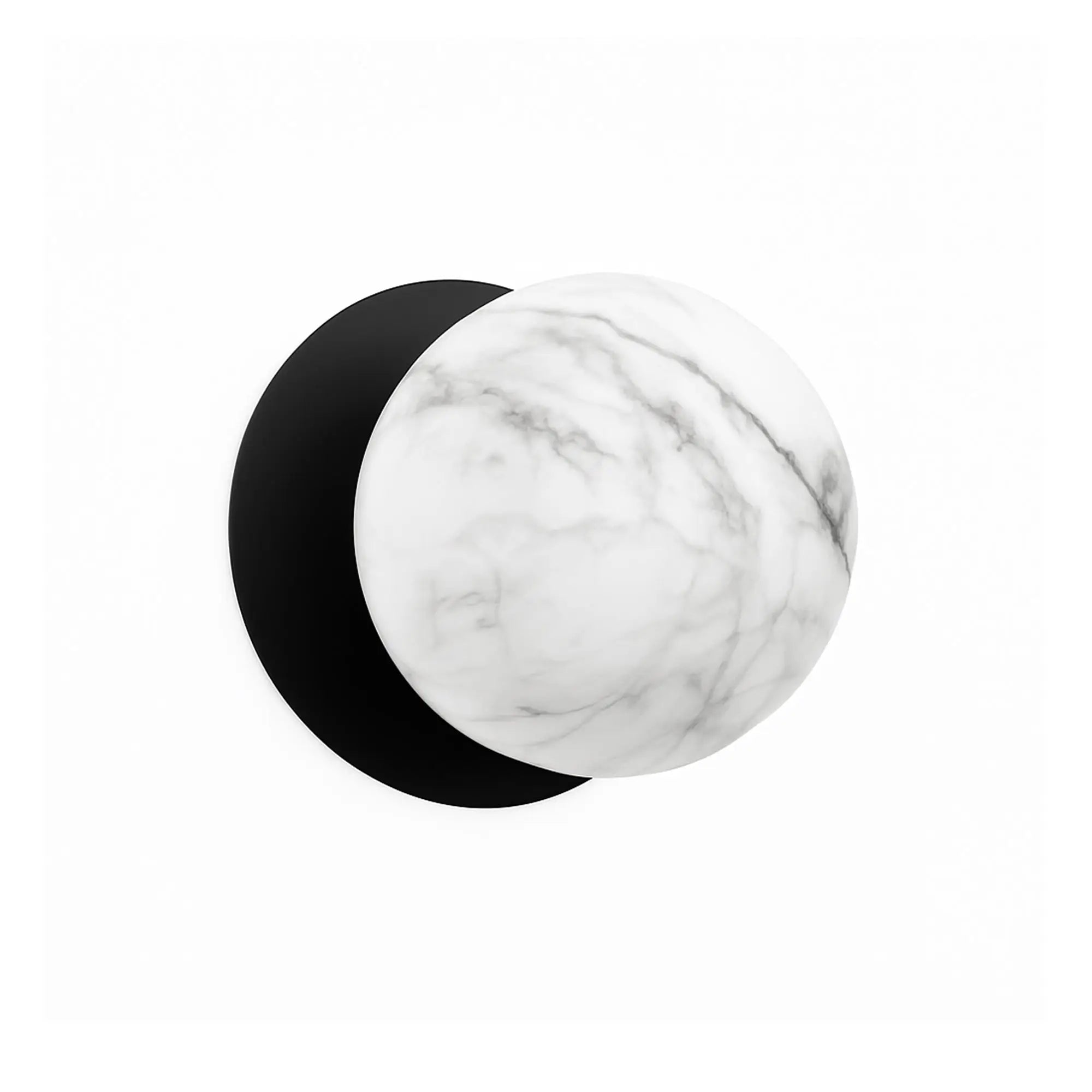 Odessa Marble Opal Glass LED Wall Light with Black Base - White/Small